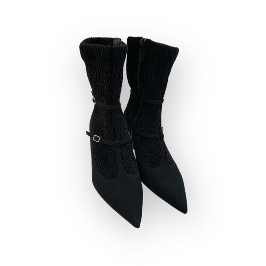 Stivaletto in velluto e camoscio