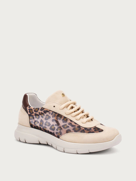 Sneaker in rete leopardata