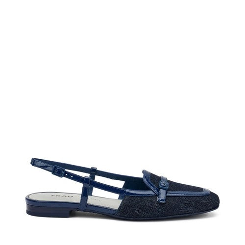 Slingback flat in denim