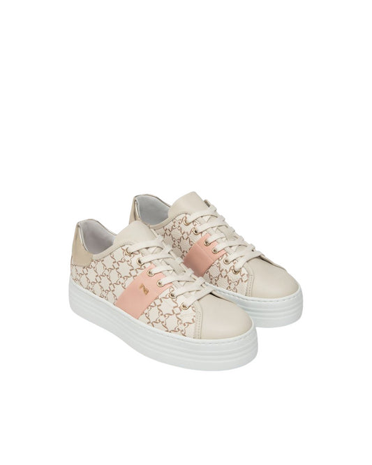 Sneakers in pelle logata