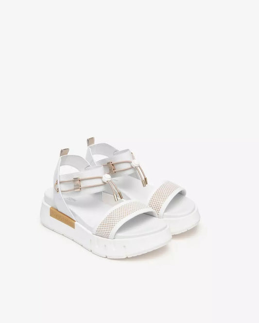 Sandali in pelle e tela