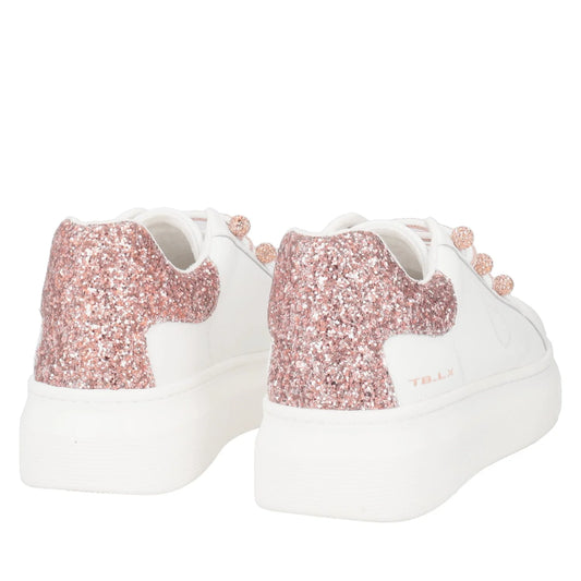 SNEAKER FENICE CON PERLE IN MICROSTRASS