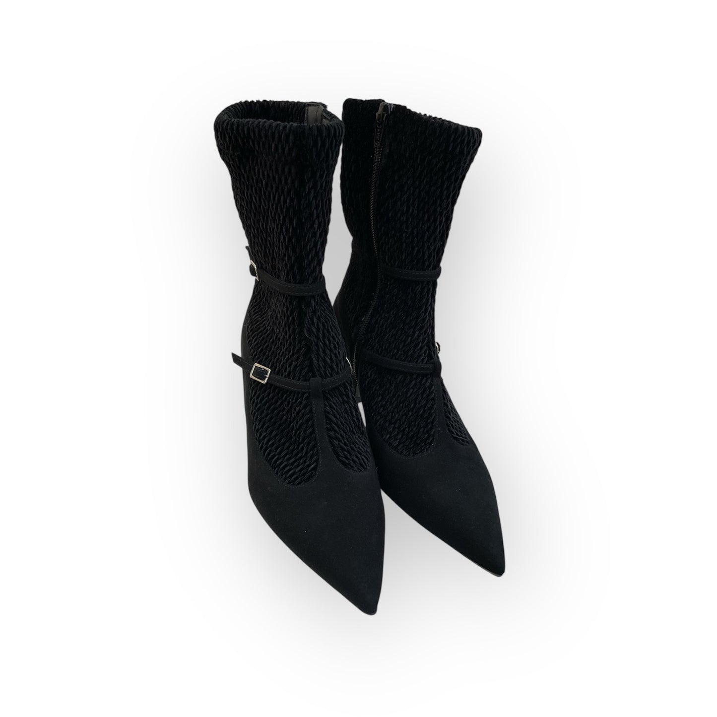 Stivaletto in velluto e camoscio