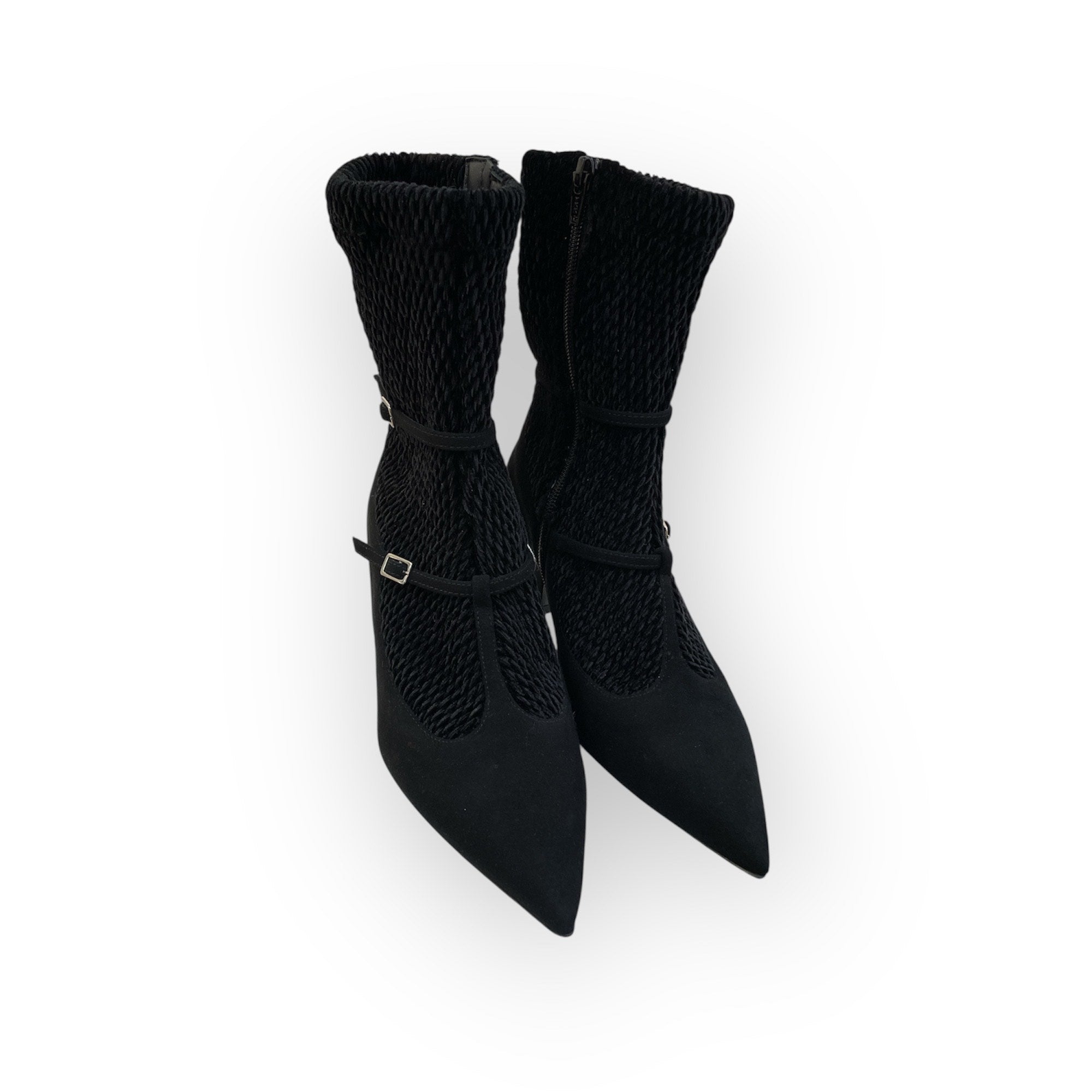 Stivaletto in velluto e camoscio