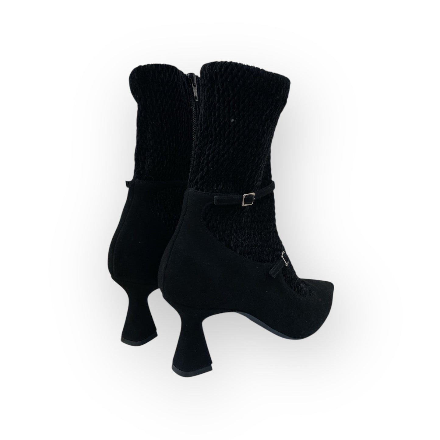 Stivaletto in velluto e camoscio