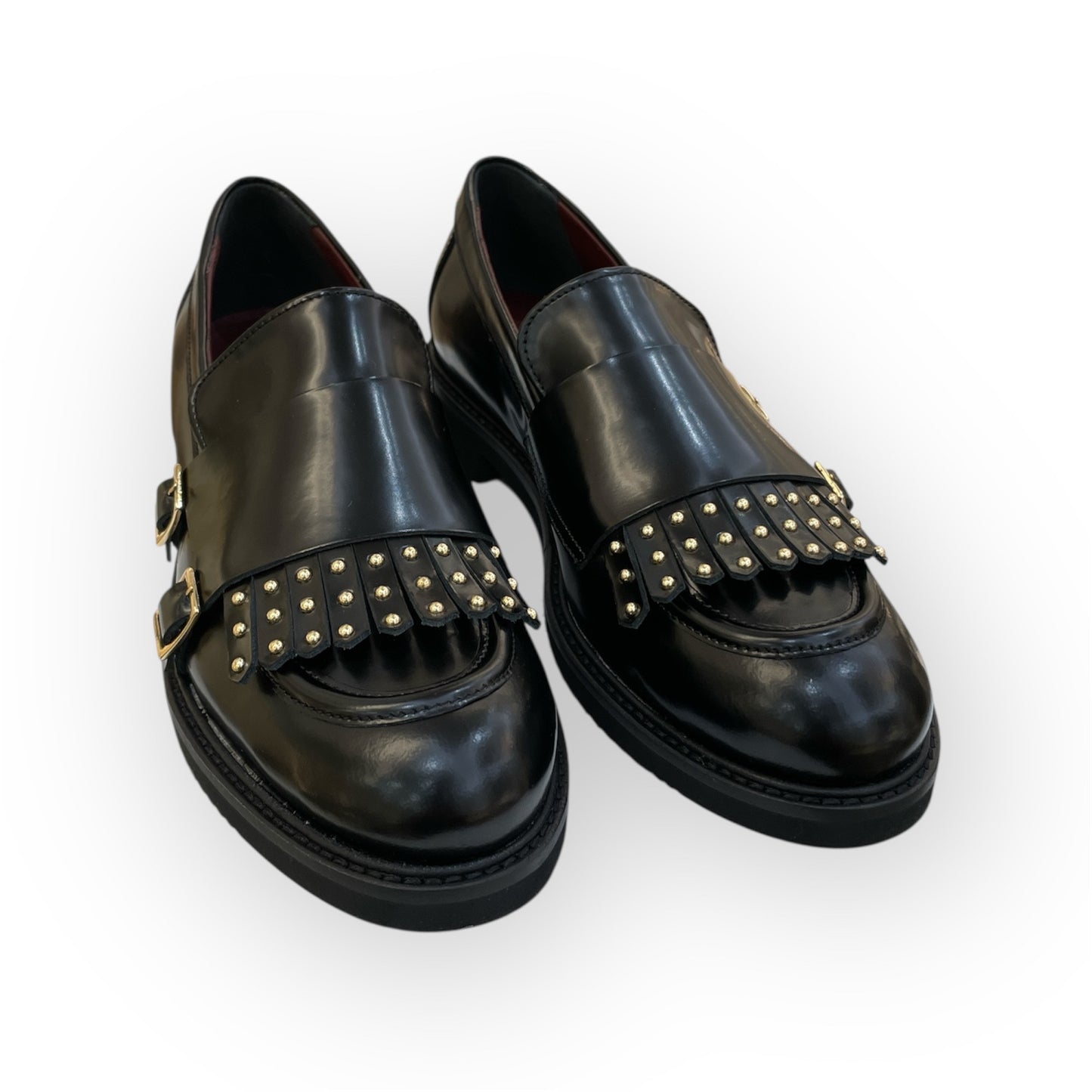 Mocassini frangia borchie