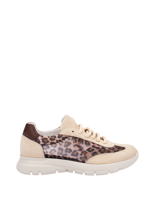 Sneaker in rete leopardata