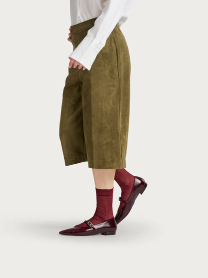 Ballerine a punta in pelle