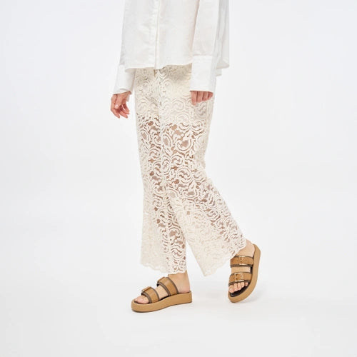 Ciabatta platform in pelle e rafia