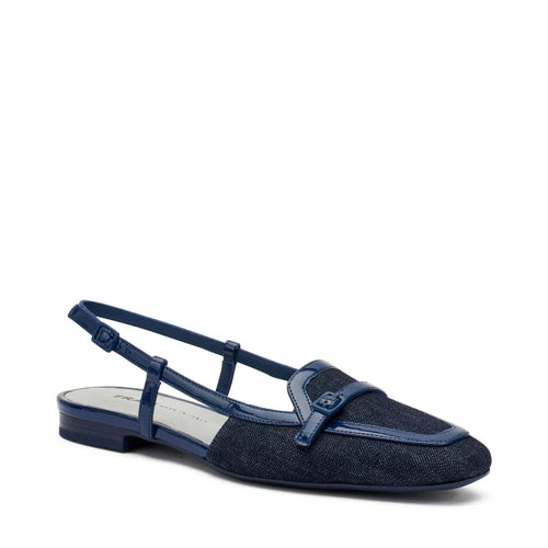 Slingback flat in denim