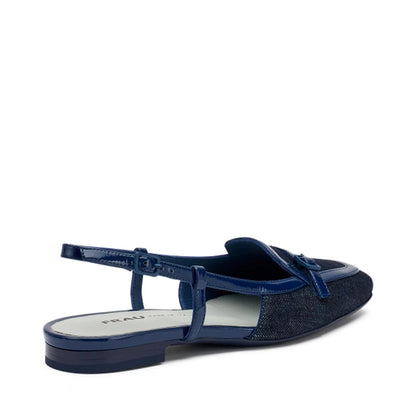 Slingback flat in denim