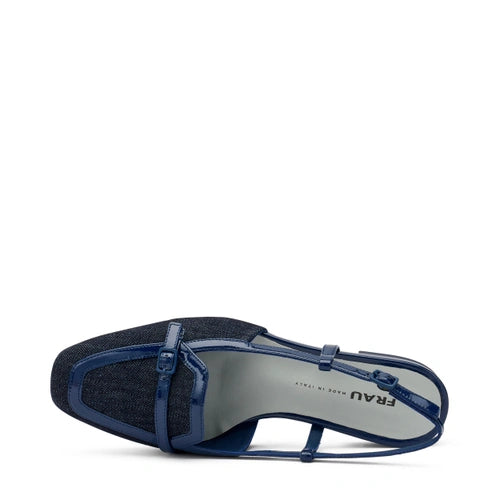 Slingback flat in denim