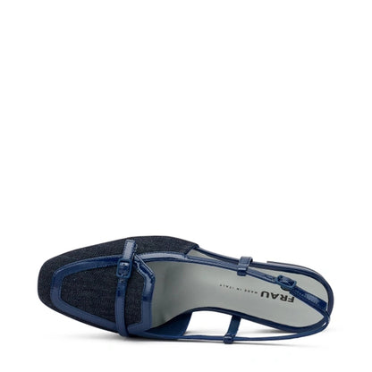 Slingback flat in denim