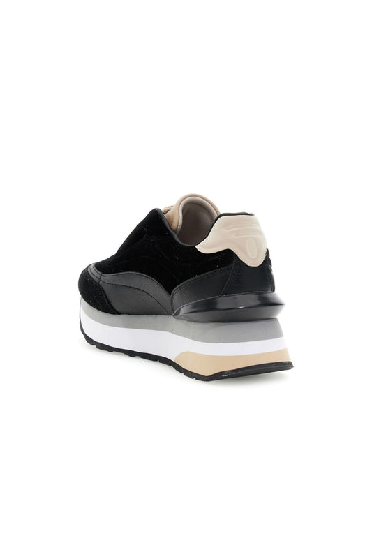 Sneaker velluto e pelle