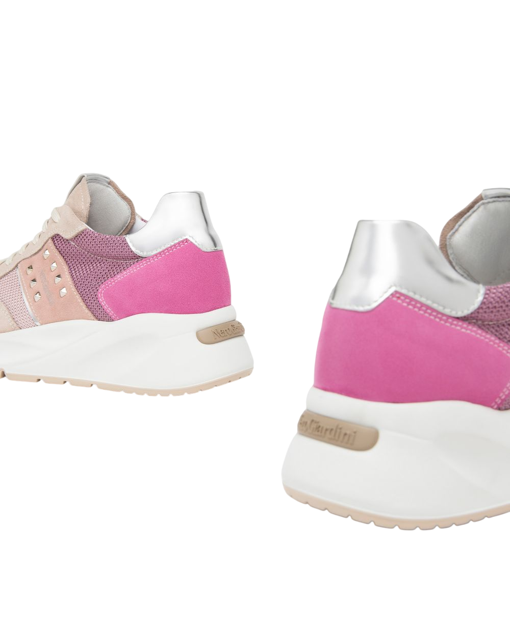 Sneakers in pelle, suede e tela