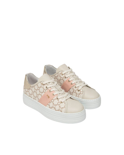 Sneakers in pelle logata