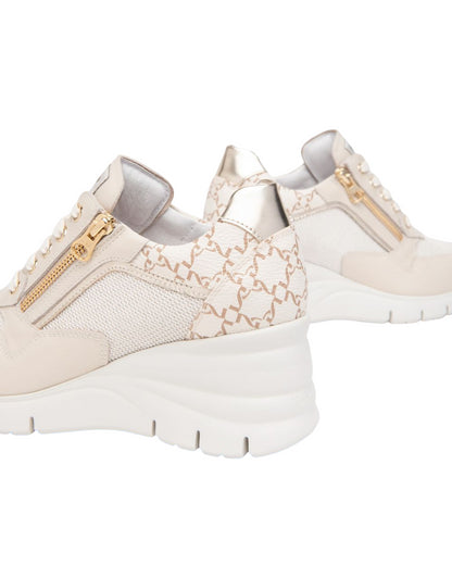 Sneakers in pelle e tela