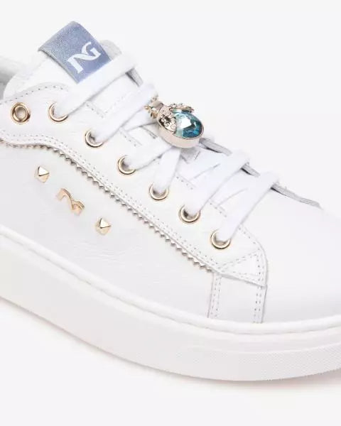 Sneakers in pelle con accessorio
