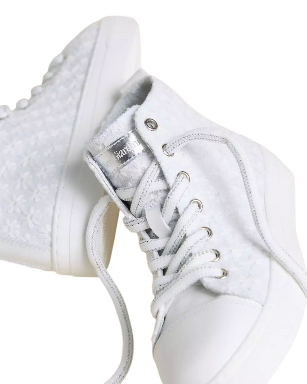 Sneakers teen tessuto e pelle