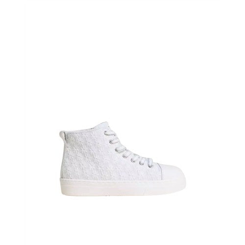 Sneakers teen tessuto e pelle