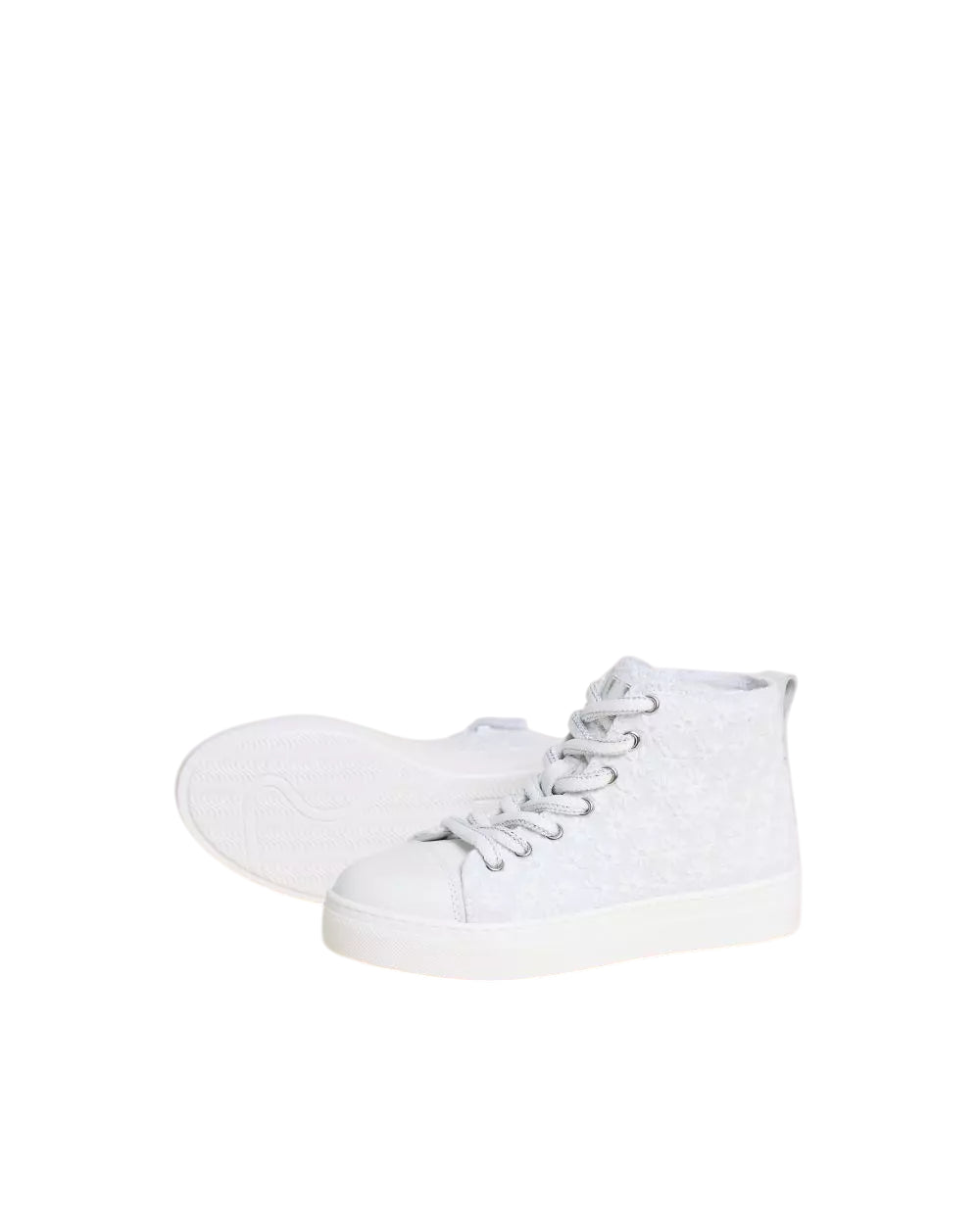 Sneakers teen tessuto e pelle