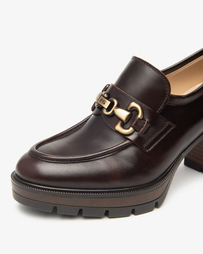 Mocassini alti in pelle