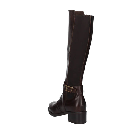 Stivali in pelle e tessuto