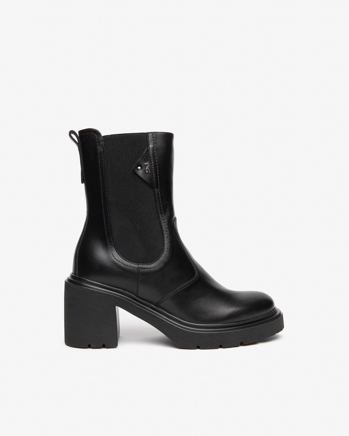 Stivaletti beatles tacco in pelle