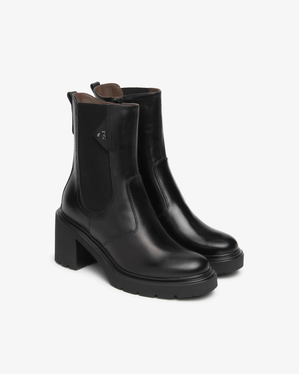 Stivaletti beatles tacco in pelle