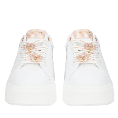 SNEAKER ELETTRA CON FIORI IN STRASS