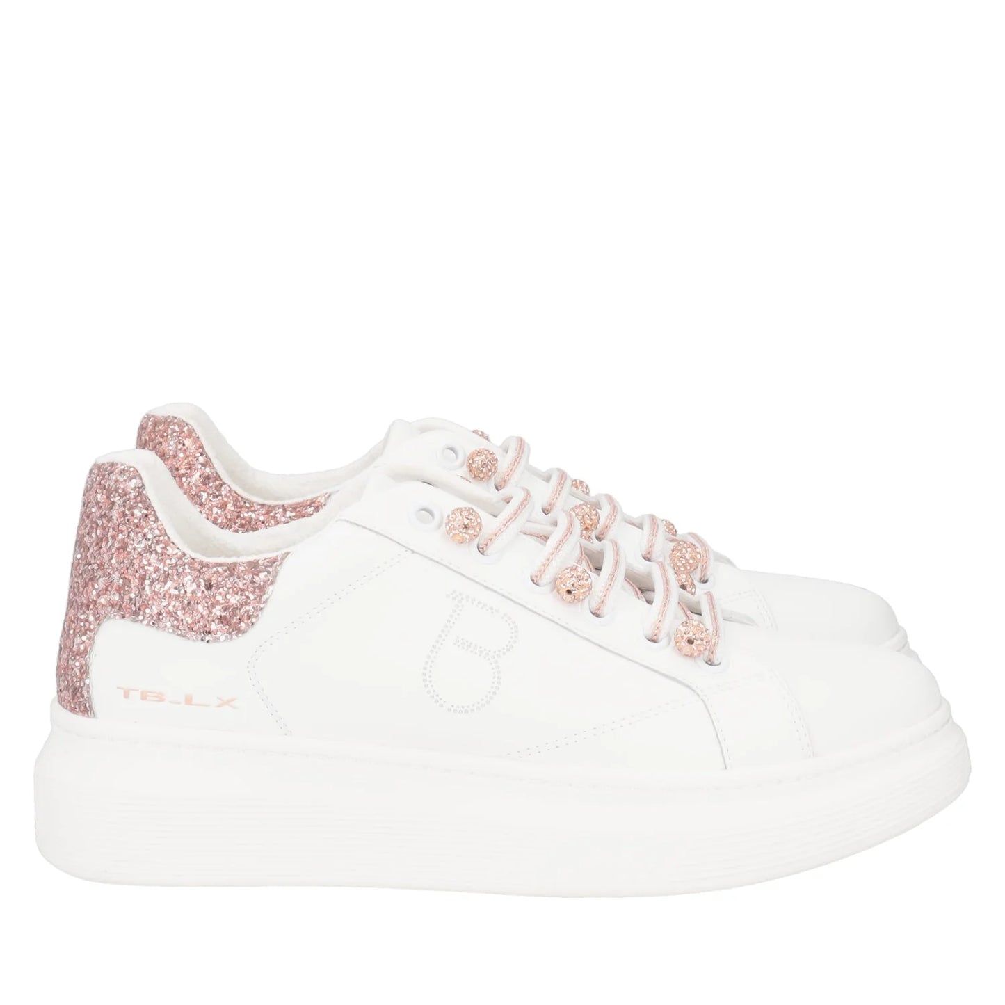 SNEAKER FENICE CON PERLE IN MICROSTRASS