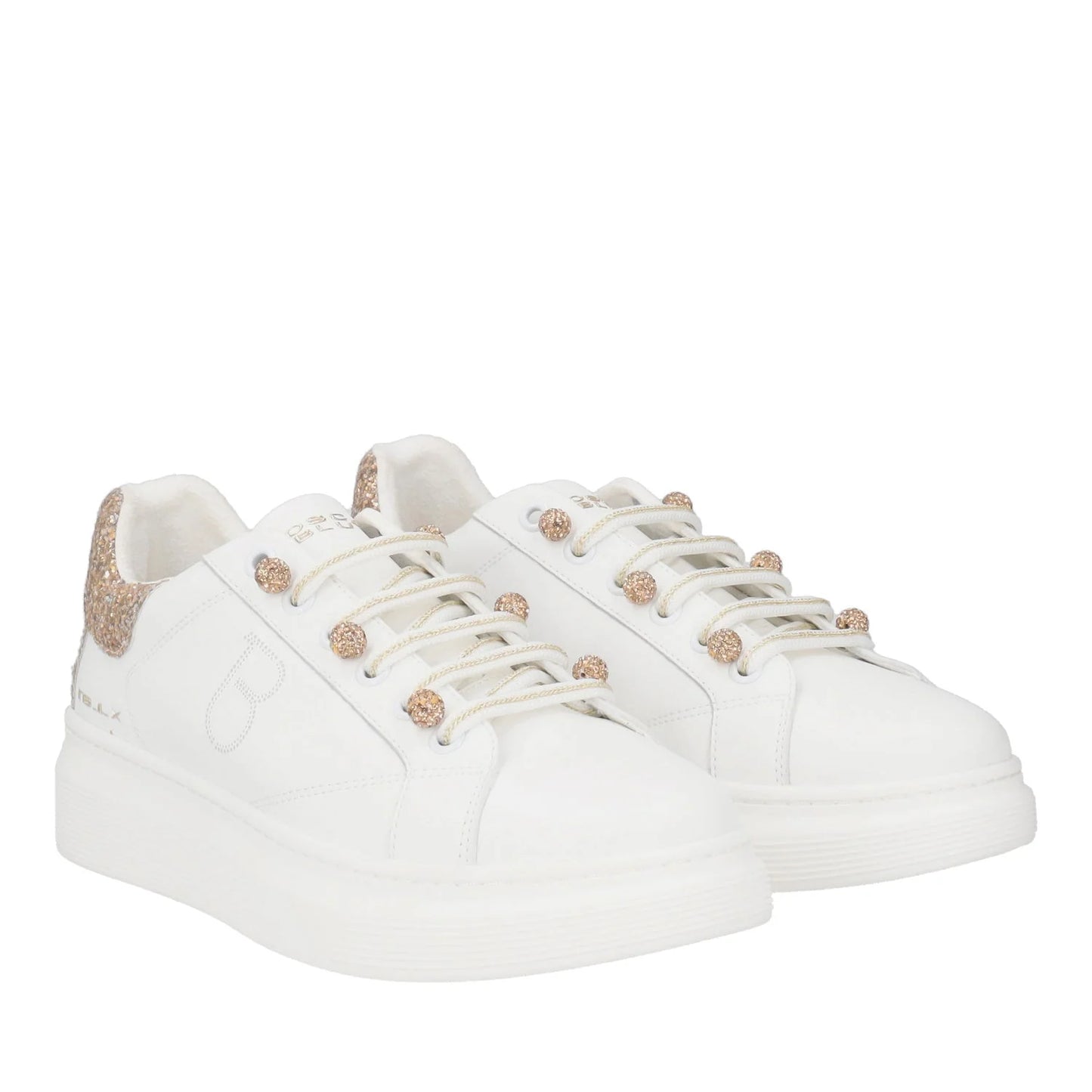 SNEAKER FENICE CON PERLE IN MICROSTRASS