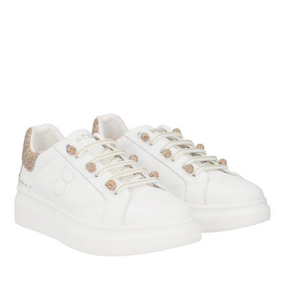 SNEAKER FENICE CON PERLE IN MICROSTRASS